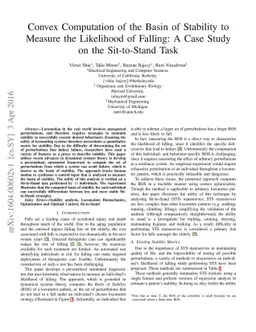 Convex Computation of the Basin of Stability to Measure the Likelihood
  of Falling: A Case Study on the Sit-to-Stand Task
