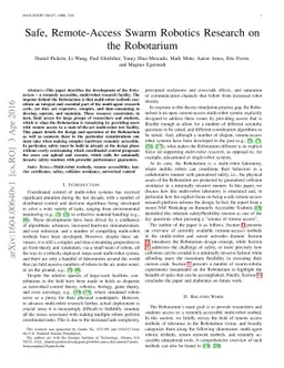 Safe, Remote-Access Swarm Robotics Research on the Robotarium