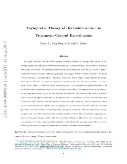 Asymptotic Theory of Rerandomization in Treatment-Control Experiments