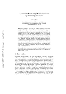 Automatic Knowledge Base Evolution by Learning Instances