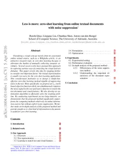 Less is more: zero-shot learning from online textual documents with
  noise suppression