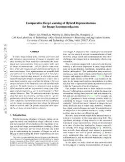 Comparative Deep Learning of Hybrid Representations for Image
  Recommendations