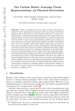 The Curious Robot: Learning Visual Representations via Physical
  Interactions