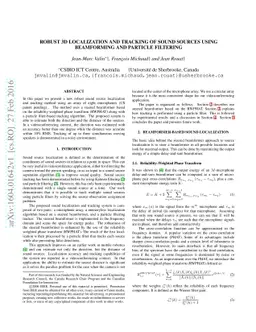Robust 3D Localization and Tracking of Sound Sources Using Beamforming
  and Particle Filtering
