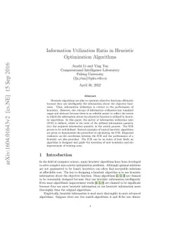 Information Utilization Ratio in Heuristic Optimization Algorithms