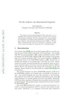 On the uniform one-dimensional fragment