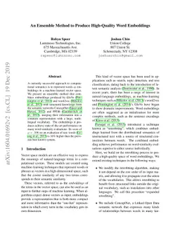 An Ensemble Method to Produce High-Quality Word Embeddings (2016)