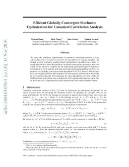 Efficient Globally Convergent Stochastic Optimization for Canonical
  Correlation Analysis