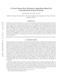 A Novel Scene Text Detection Algorithm Based On Convolutional Neural
  Network