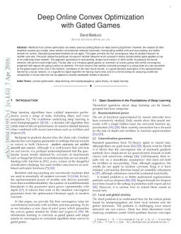 Deep Online Convex Optimization with Gated Games