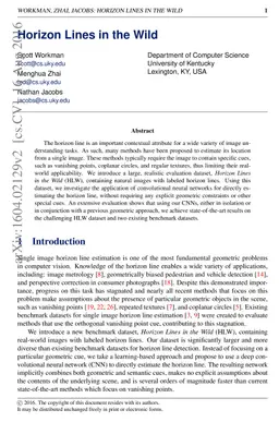 Horizon Lines in the Wild