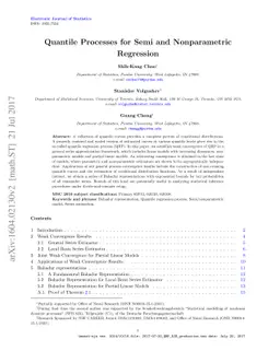 Quantile Processes for Semi and Nonparametric Regression