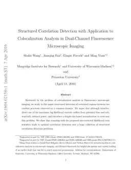 Structured Correlation Detection with Application to Colocalization
  Analysis in Dual-Channel Fluorescence Microscopic Imaging