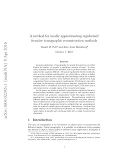A method for locally approximating regularized iterative tomographic
  reconstruction methods