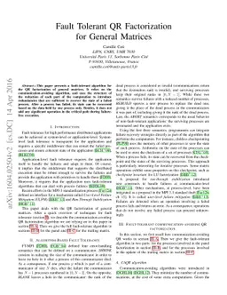 Fault Tolerant QR Factorization for General Matrices