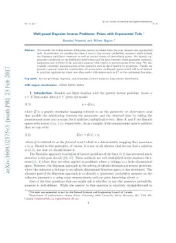 Well-posed Bayesian Inverse Problems: Priors with Exponential Tails