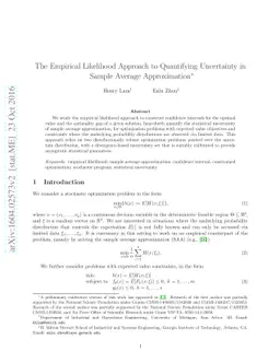 The Empirical Likelihood Approach to Quantifying Uncertainty in Sample
  Average Approximation