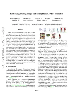 Synthesizing Training Images for Boosting Human 3D Pose Estimation