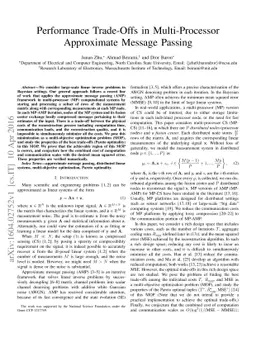 Performance Trade-Offs in Multi-Processor Approximate Message Passing