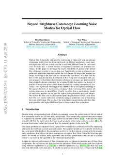 Beyond Brightness Constancy: Learning Noise Models for Optical Flow