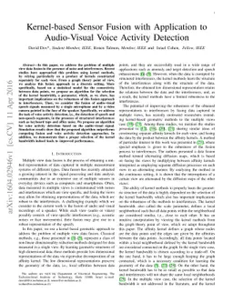 Kernel-based Sensor Fusion with Application to Audio-Visual Voice
  Activity Detection