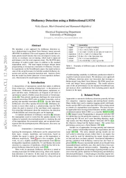 Disfluency Detection using a Bidirectional LSTM
