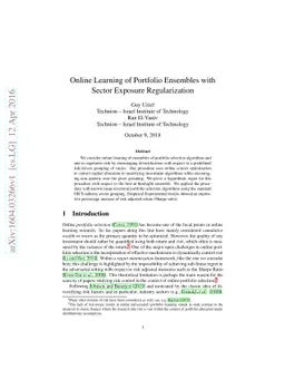 Online Learning of Portfolio Ensembles with Sector Exposure
  Regularization