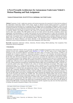 A Novel Versatile Architecture for Autonomous Underwater Vehicle's
  Motion Planning and Task Assignment
