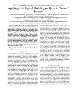 Applying Ontological Modeling on Quranic Nature Domain