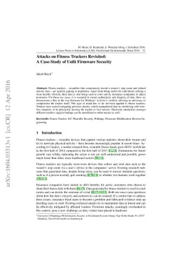 Attacks on Fitness Trackers Revisited: A Case-Study of Unfit Firmware
  Security