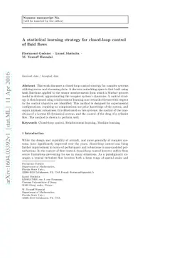 A statistical learning strategy for closed-loop control of fluid flows