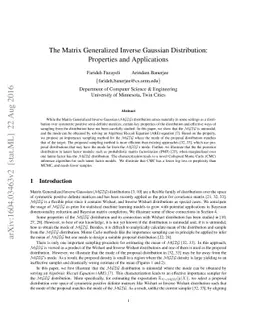 The Matrix Generalized Inverse Gaussian Distribution: Properties and
  Applications