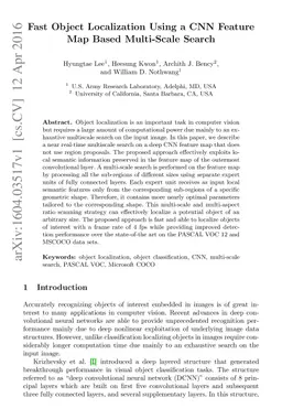 Fast Object Localization Using a CNN Feature Map Based Multi-Scale
  Search