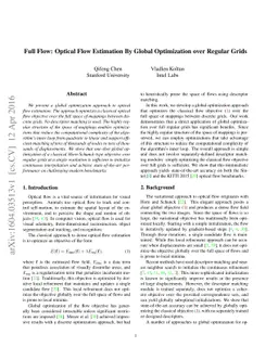 Full Flow: Optical Flow Estimation By Global Optimization over Regular
  Grids