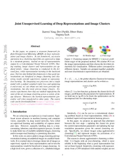 Joint Unsupervised Learning of Deep Representations and Image Clusters