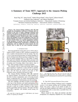 A Summary of Team MIT's Approach to the Amazon Picking Challenge 2015