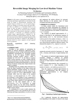 Reversible Image Merging for Low-level Machine Vision