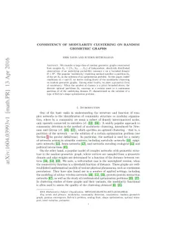 Consistency of modularity clustering on random geometric graphs