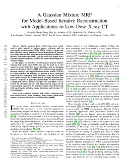A Gaussian Mixture MRF for Model-Based Iterative Reconstruction with
  Applications to Low-Dose X-ray CT