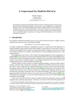 A Corpus-based Toy Model for DisCoCat