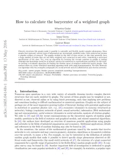 How to compute the barycenter of a weighted graph