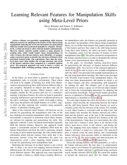 Learning Relevant Features for Manipulation Skills using Meta-Level
  Priors