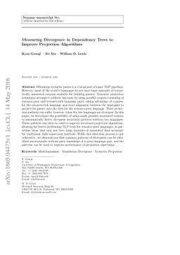 Capturing divergence in dependency trees to improve syntactic projection