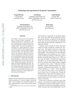 Anchoring and Agreement in Syntactic Annotations