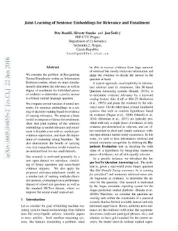 Joint Learning of Sentence Embeddings for Relevance and Entailment