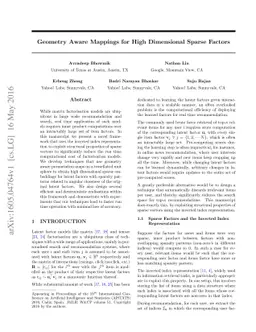 Geometry Aware Mappings for High Dimensional Sparse Factors