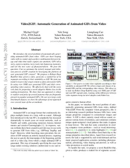 Video2GIF: Automatic Generation of Animated GIFs from Video