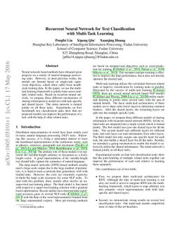 Recurrent Neural Network for Text Classification with Multi-Task
  Learning
