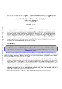 Low-Rank Matrices on Graphs: Generalized Recovery & Applications