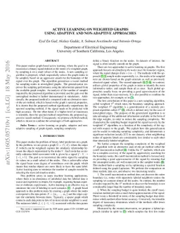 Active Learning On Weighted Graphs Using Adaptive And Non-adaptive
  Approaches